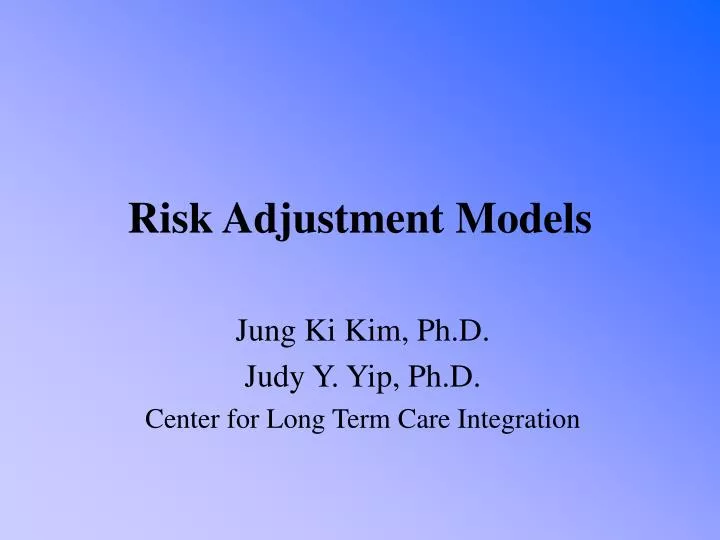 risk adjustment models