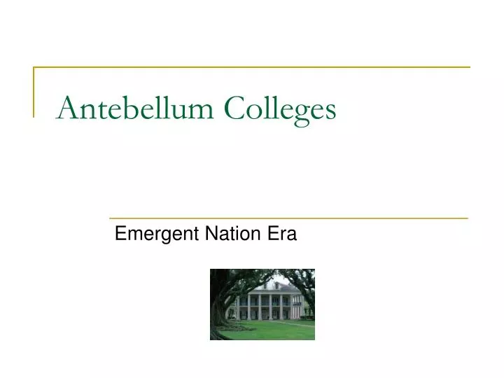 antebellum colleges