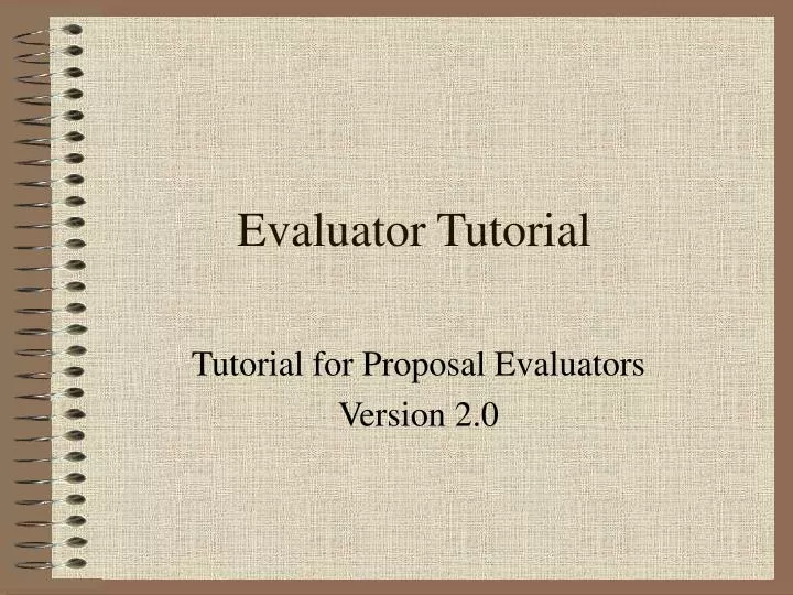 evaluator tutorial