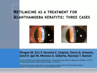 Netilmicine as a treatment for Acanthamoeba keratitis : three cases