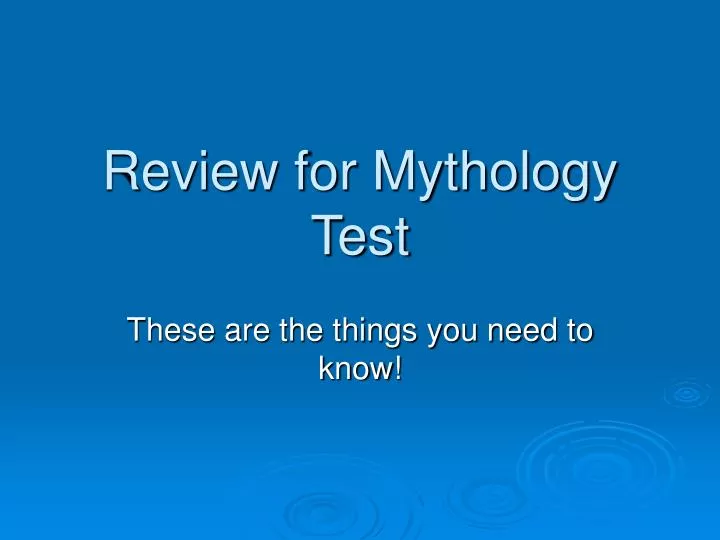 review for mythology test