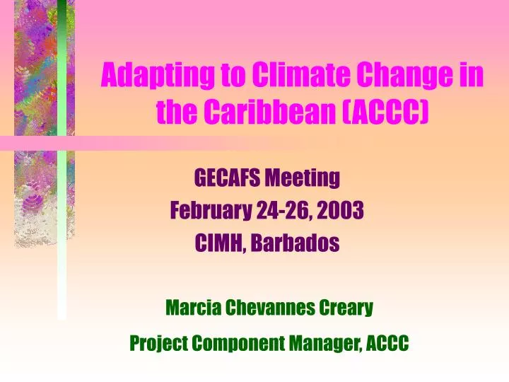 adapting to climate change in the caribbean accc