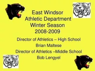 East Windsor Athletic Department Winter Season 2008-2009
