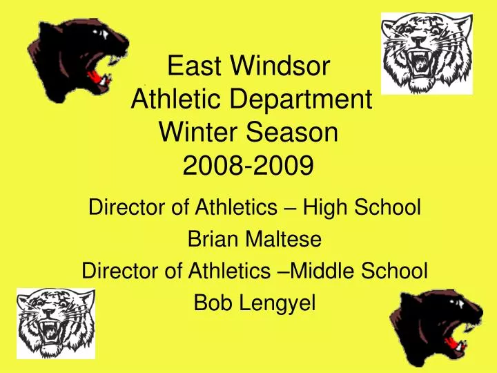 east windsor athletic department winter season 2008 2009