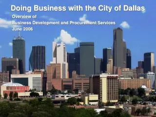 Doing Business with the City of Dallas