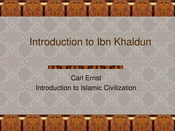 introduction to ibn khaldun