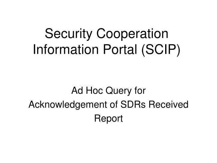 security cooperation information portal scip