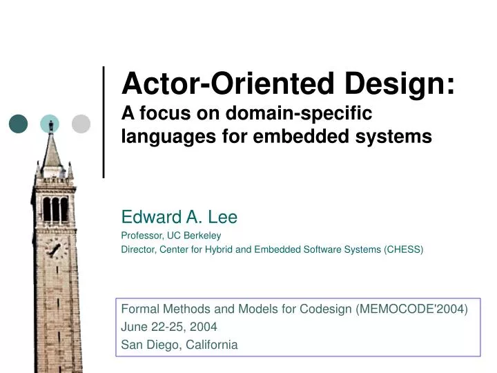 actor oriented design a focus on domain specific languages for embedded systems