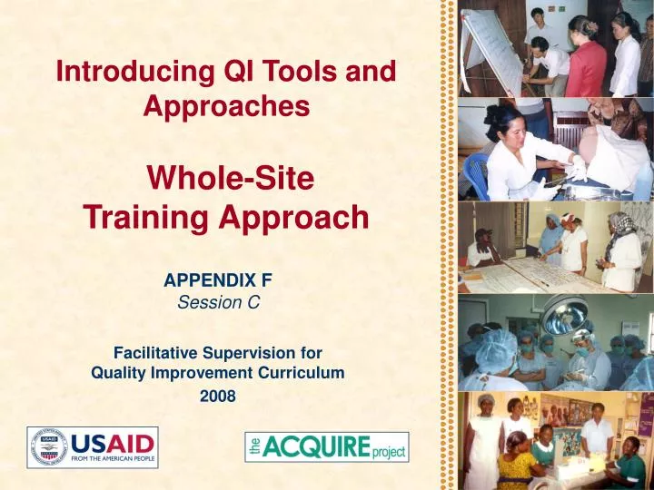 introducing qi tools and approaches whole site training approach