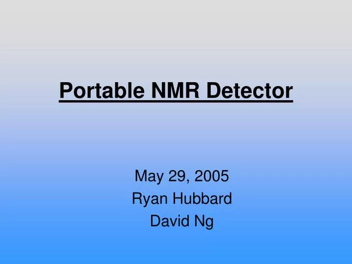 portable nmr detector