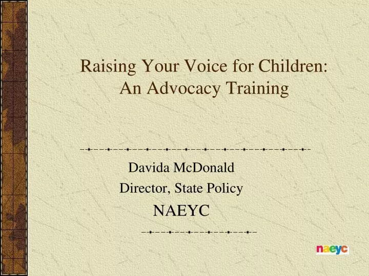 raising your voice for children an advocacy training