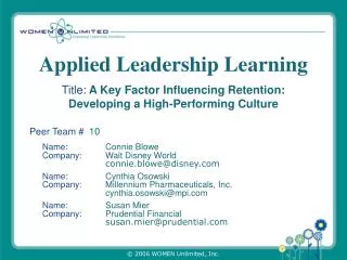 Applied Leadership Learning