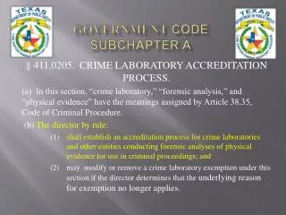 Government Code Subchapter A
