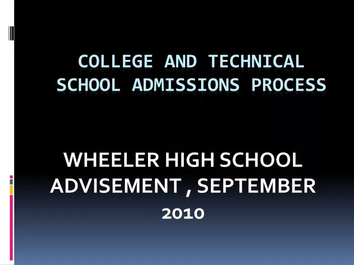 wheeler high school advisement september 2010