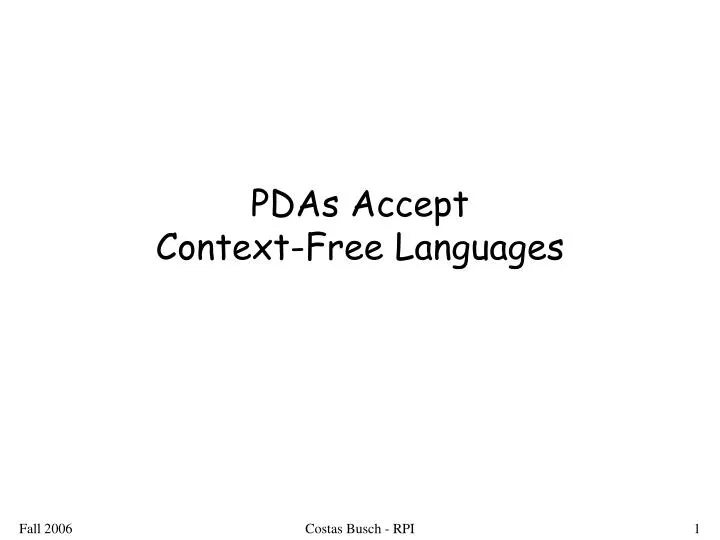 pdas accept context free languages