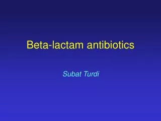 Beta-lactam antibiotics