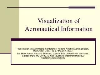 Visualization of Aeronautical Information