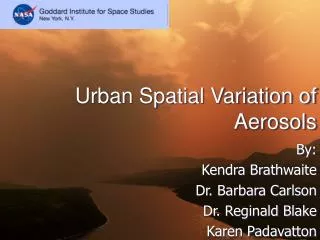Urban Spatial Variation of Aerosols