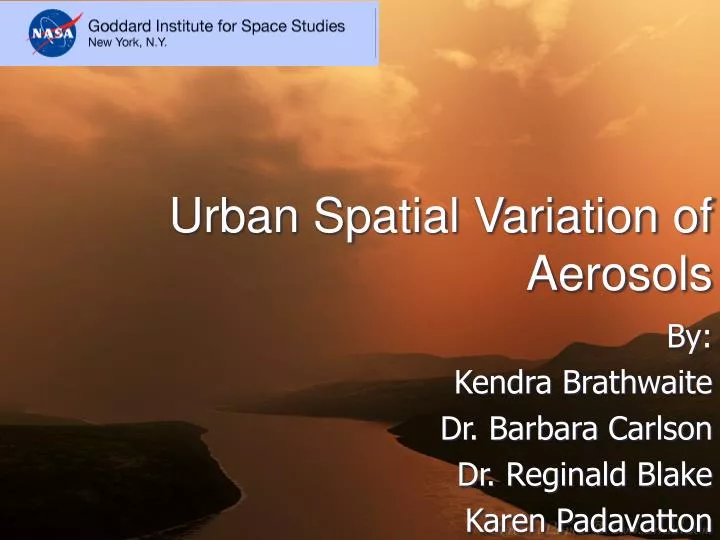urban spatial variation of aerosols
