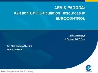 AEM &amp; PAGODA: Aviation GHG Calculation Resources in EUROCONTROL