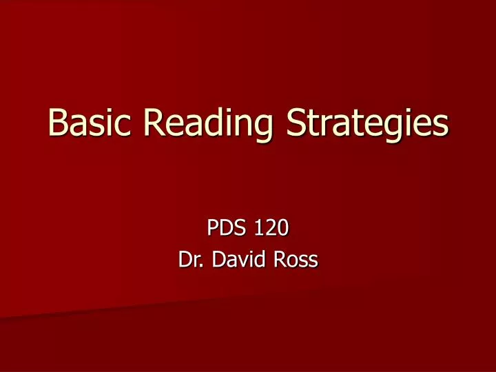basic reading strategies