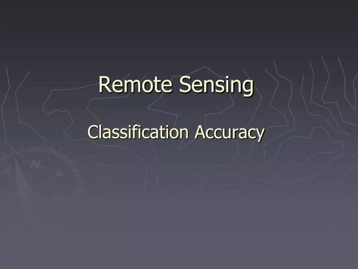 remote sensing classification accuracy