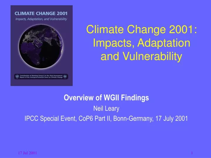 climate change 2001 impacts adaptation and vulnerability