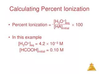 Calculating Percent Ionization