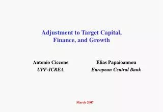 Adjustment to Target Capital, Finance, and Growth