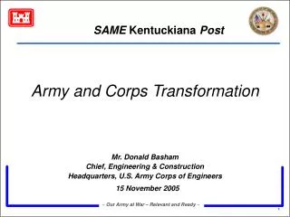Army and Corps Transformation