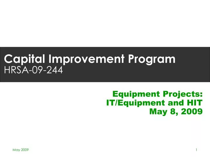 equipment projects it equipment and hit may 8 2009