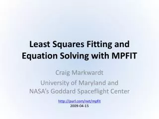 Least Squares Fitting and Equation Solving with MPFIT