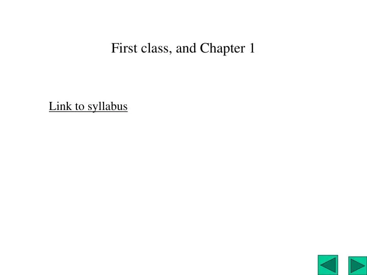 first class and chapter 1