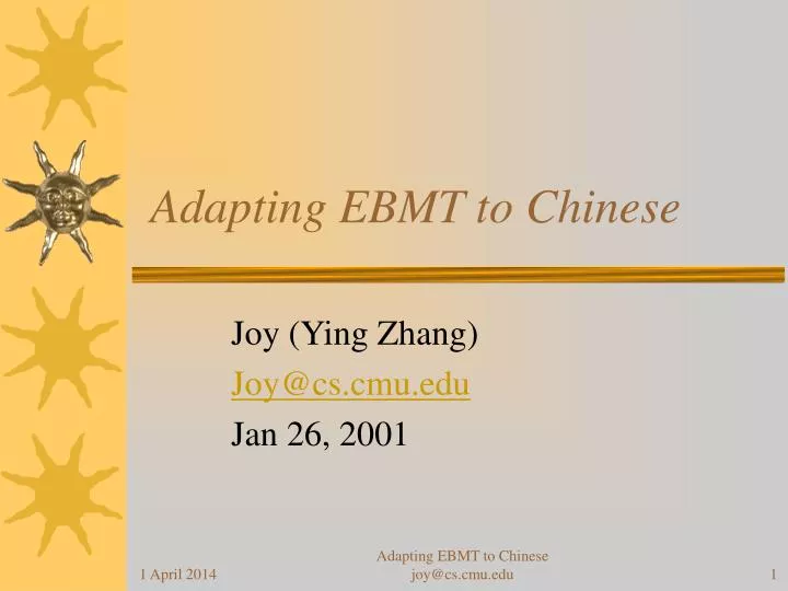 adapting ebmt to chinese