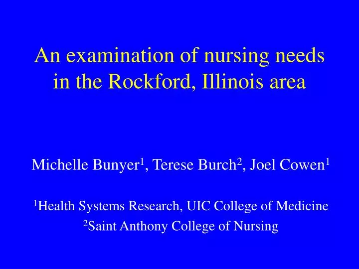 an examination of nursing needs in the rockford illinois area