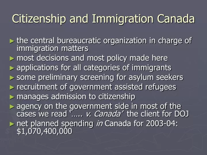 citizenship and immigration canada