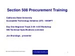 Section 508 Procurement Training - slide 1