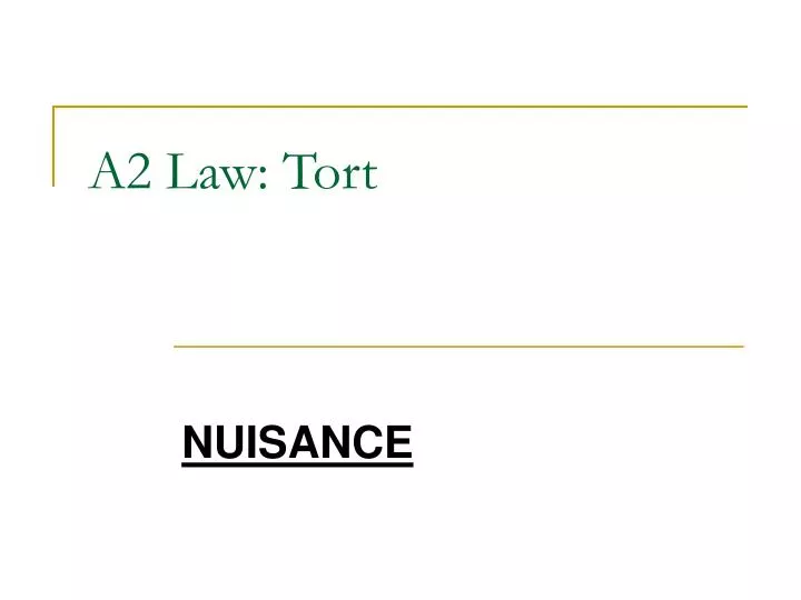 a2 law tort