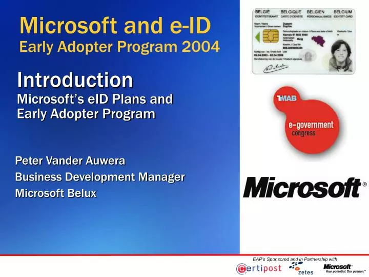 introduction microsoft s eid plans and early adopter program