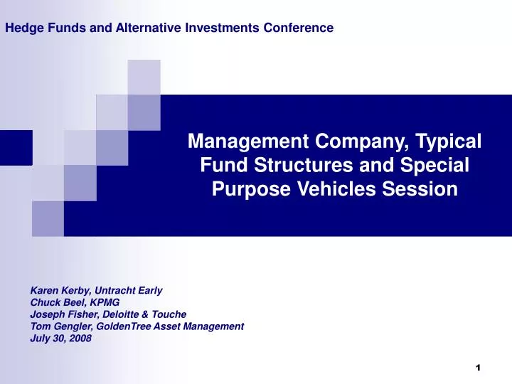 management company typical fund structures and special purpose vehicles session