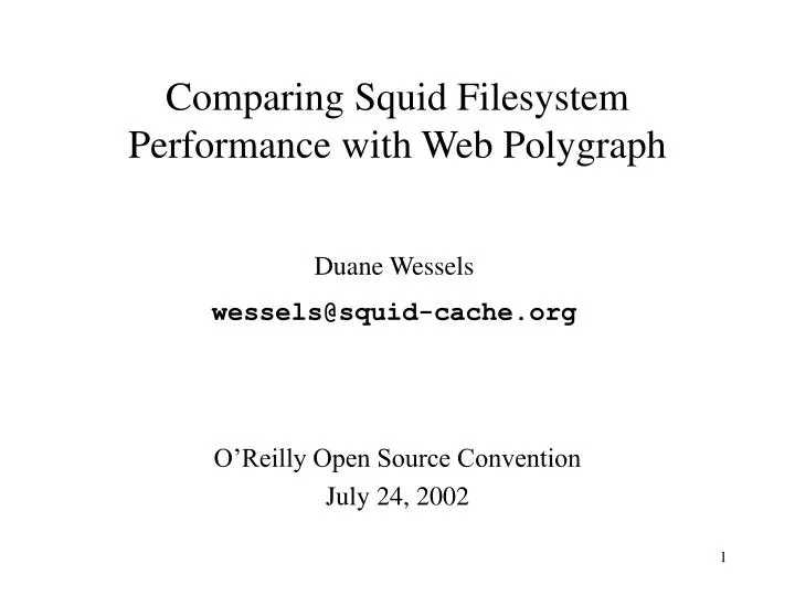 comparing squid filesystem performance with web polygraph