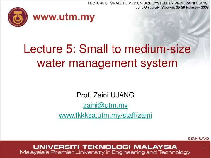 lecture 5 small to medium size water management system