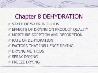 Chapter 8 DEHYDRATION