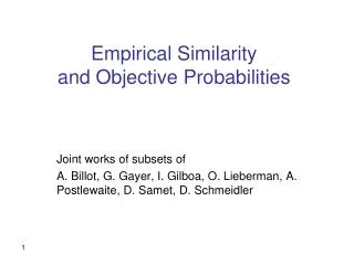 Empirical Similarity and Objective Probabilities