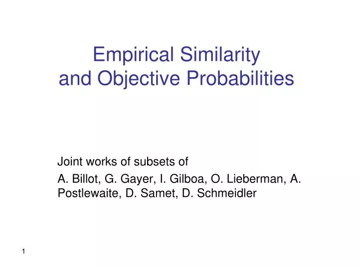 empirical similarity and objective probabilities