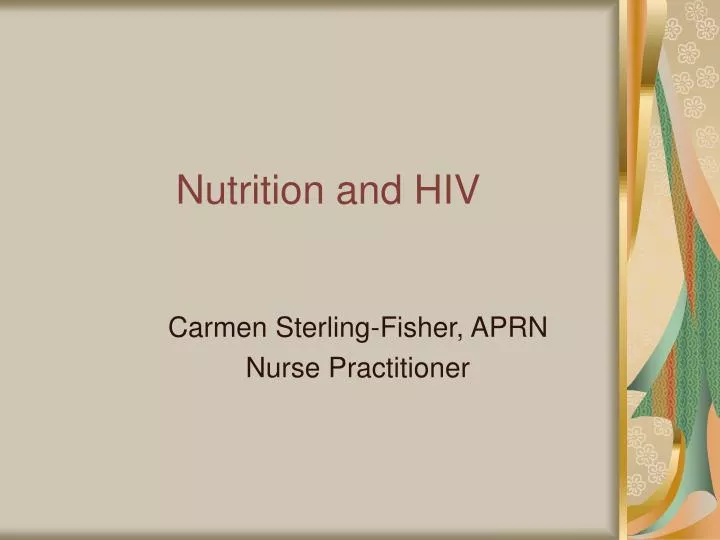 nutrition and hiv