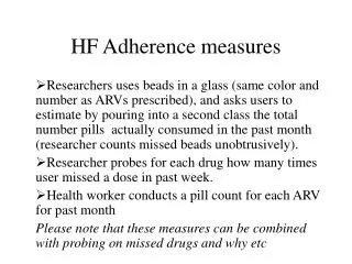 HF Adherence measures