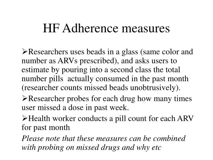 hf adherence measures
