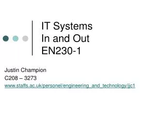 IT Systems In and Out EN230-1