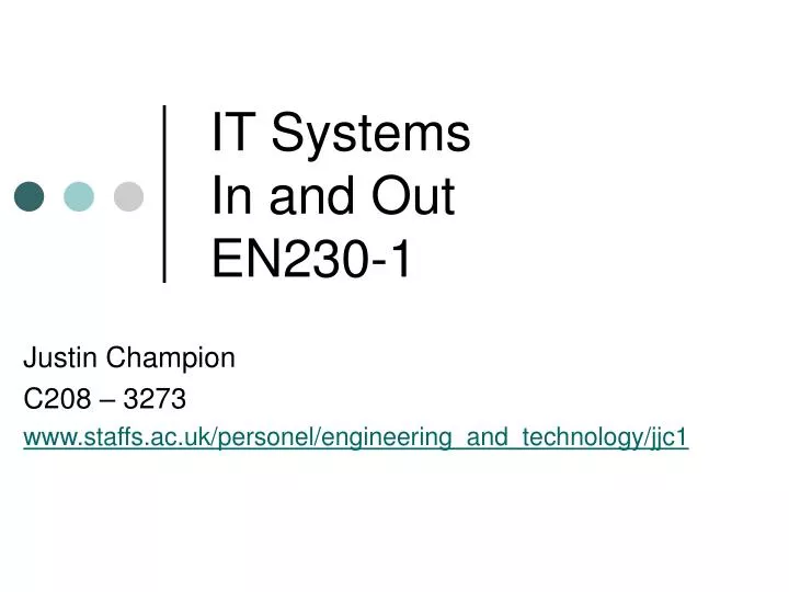 it systems in and out en230 1